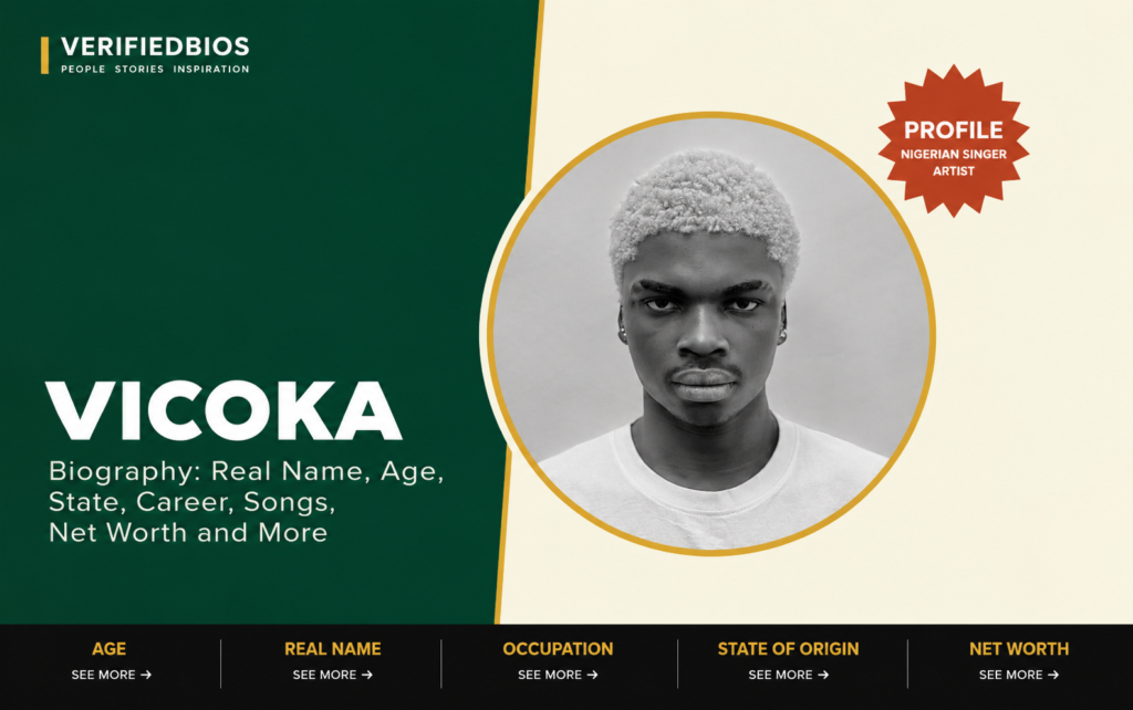 Discover the real name of Vicoka, age, state of origin, early life, music career, popular songs, net worth, and personal life of the Nigerian singer behind “Port Harcourt.”